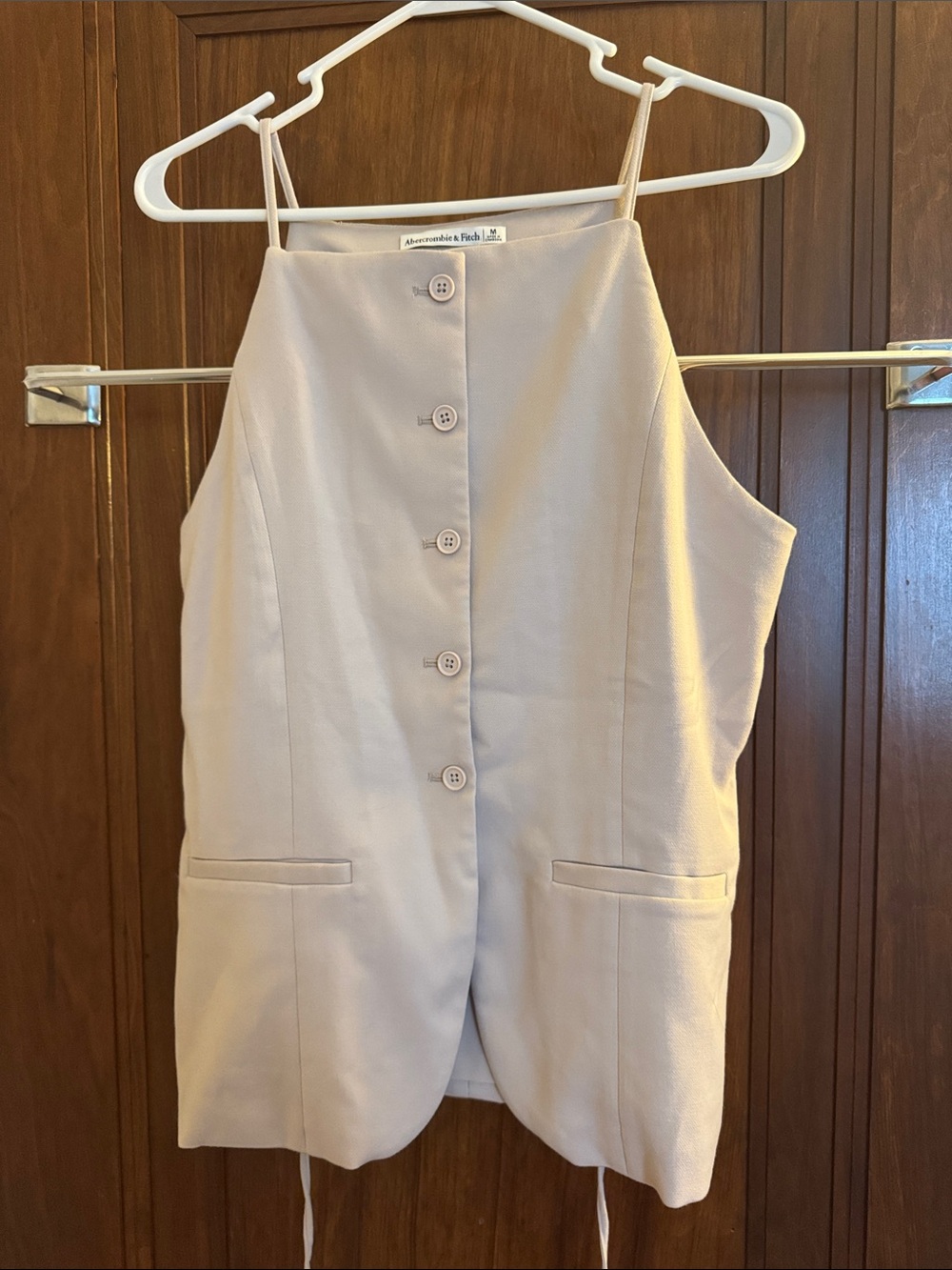 Abercrombie & Fitch Beige Button-Front Tank Top